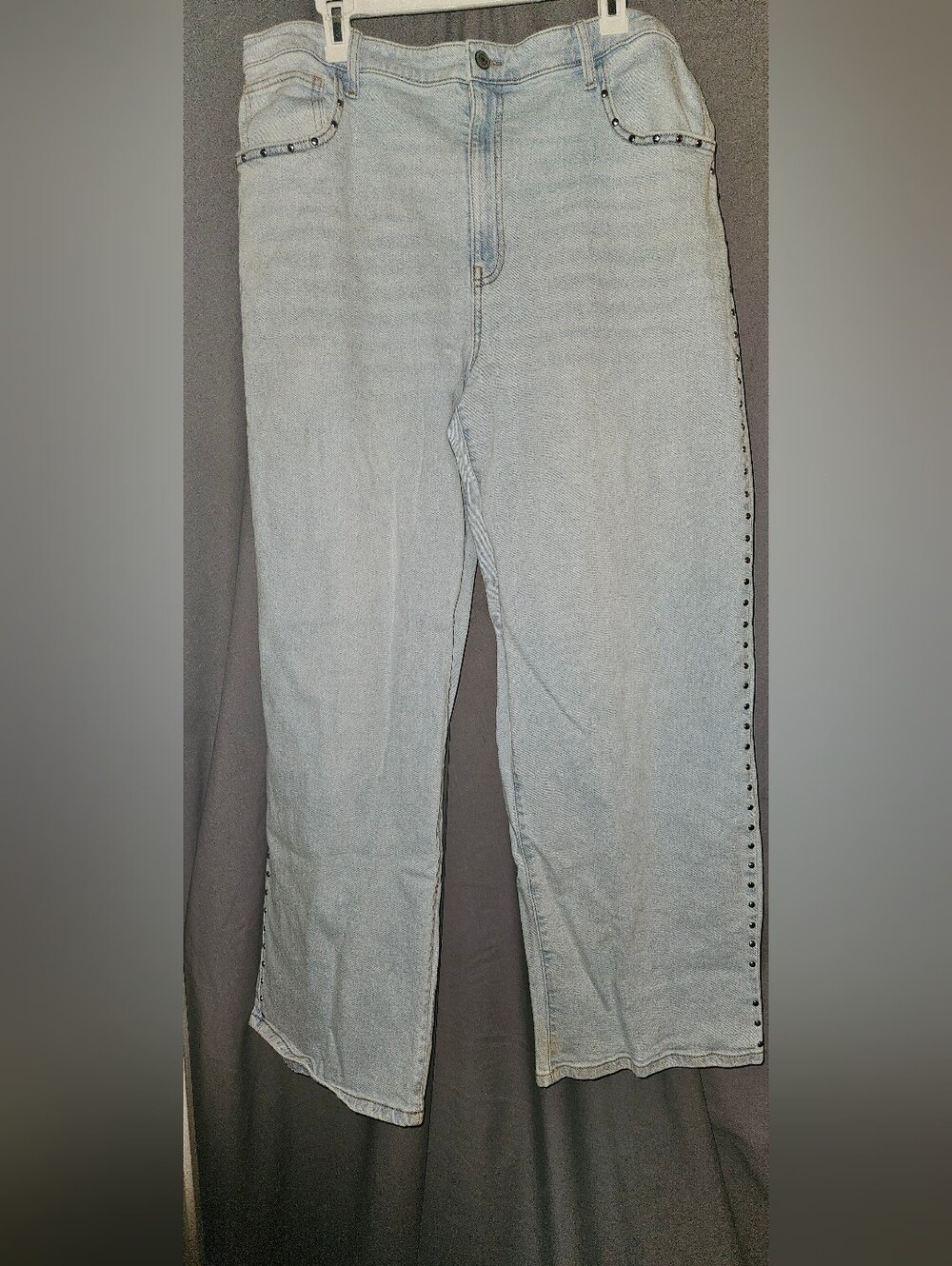 No Boundaries Light Blue Flare Jeans with Side Stud Trim